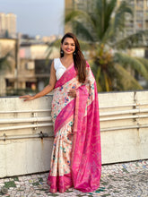 Tussar Silk Kalamkari Floral Printed Saree